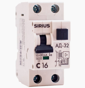Дифференциальный автомат АД-32 1P+N 40А 30мА 6kA Sirius