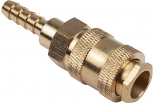 Разъем EURO мама 1/4"-елочка  8мм,латунь AV Steel