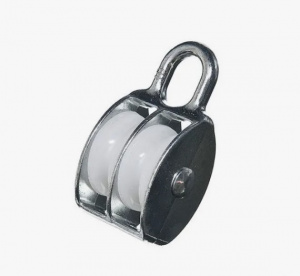 Блок двойной (двухшкивный) с пластиковым диском  8/30 мм