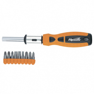 Отвертка реверсивная, биты 9шт. "Sparta"