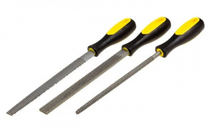 Набор рашпилей, 200 мм, пластмассовые ручки, 3 шт, STAYER
