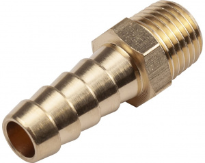 Разъем 1/4" внешняя резьба-елочка  10мм,латунь AV Steel