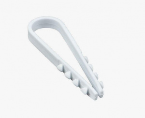 Дюбель-хомут для крепления кабеля  5*10 белый (круглый)