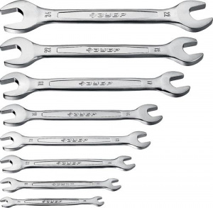 Набор кл. рожк. 6-24мм ЗУБР "МАСТЕР" 8шт. Cr-V сталь, хромированный