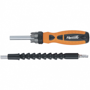 Отвертка реверсивная, биты 6шт., гибкий привод-1шт. "Sparta"