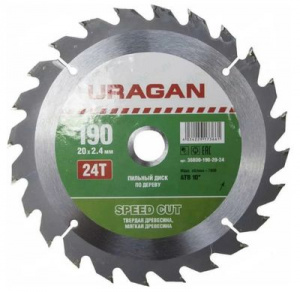 Диск (круг) пильный  URAGAN Speed cut 190*20(24Т)