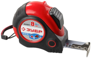 Рулетка  8м*25 мм,  ЗУБР "Эксперт", двухкомп.корпус, автостоп