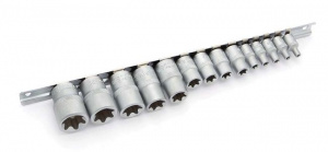 Набор головок TORX 1/4"(Е4-Е8);3/8"(Е10-Е14);1/2"(Е16-Е24) 14 предм.ДЕЛО ТЕХНИКИ