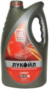 Масло моторное 4л. Лукойл-Супер 15W40 минеральное SG/CD