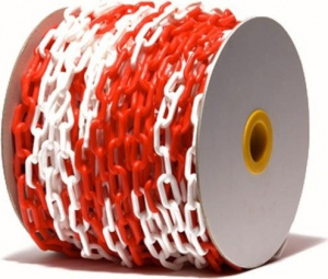 Цепь пластиковая сигнальная красно-белая, 6мм
