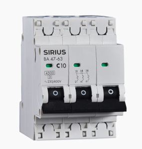 Автоматический выключатель ВА 47-63 3P 32А (С) 4,5кА Sirius