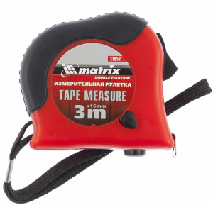 Рулетка  3м*16 мм "Matrix" Double fixation