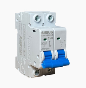 Автоматический выключатель ВА 47-63 PRO 2P 25А (С) 4,5кА Sirius