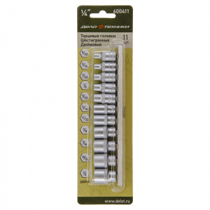 Набор головок шестигр.дюйм.1/4" 11 пред. ДЕЛО ТЕХНИКИ