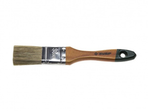 Кисть плоская  38мм Зубр "Лазурь-Мастер" дерев. ручка, смешан.щетина