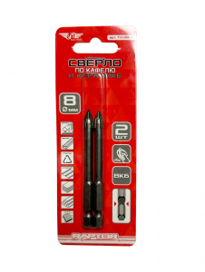 Сверло по кафелю и керамике шестигранник  8мм крест (4 резца) ТТ 2 шт