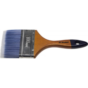 Кисть плоская 100мм Зубр "Аква-Мастер" дерев. ручка, искусств. щетина