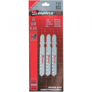 Полотно для эл/лобзика MATRIX  50*0,8мм, по металлу