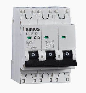 Автоматический выключатель ВА 47-63 3P 25А (С) 4,5кА Sirius