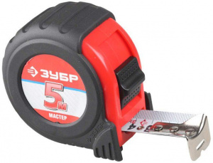 Рулетка  5м*25 мм ЗУБР "МАСТЕР", обрезиненный корпус