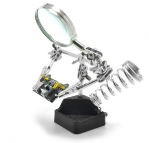 Зажим для пайки "Третья рука" с лупой 