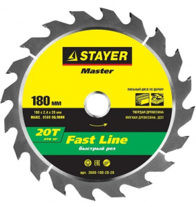 Диск (круг) пильный  STAYER "MASTER"  180*20(20Т)