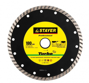 Диск (круг) алмазный 180*22 STAYER "TURBO" сегмент, сухая/влажная резка