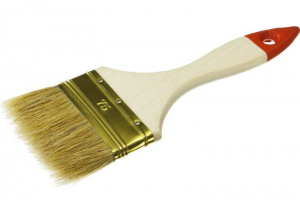 Кисть плоская  75мм Зубр "ОПТИМА-Универсал" дерев. ручка, натур. щетина