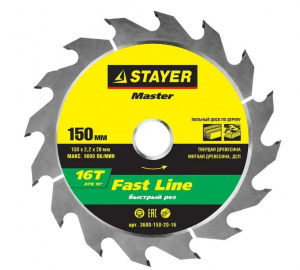 Диск (круг) пильный  STAYER "MASTER"  150*20(16Т)