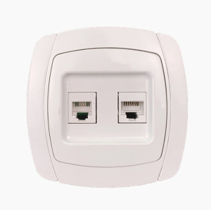 Розетка "ARIES" RJ-45+ Phone РК-135-ARI белая Sirius