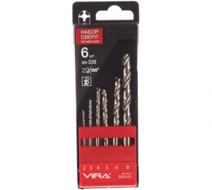 Набор сверл по металлу VIRA, d2,0-8,0 мм, 6 шт.