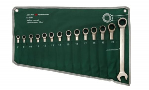 Набор кл. комб. трещоточных 7-24мм ДЕЛО ТЕХНИКИ 14шт. тетрон.сумка