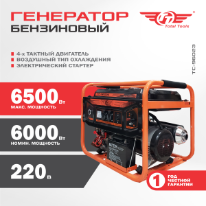 Бензогенератор TT ТС-9602Э 6,5 кВт AVR