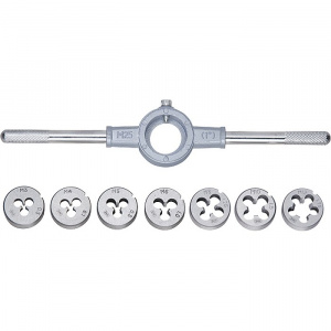 Набор плашек М3-М12, 8 предм., "Сибртех"