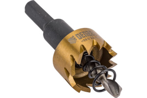 Коронка по металлу HSS 22 мм нитридтитановое покрытие DENZEL