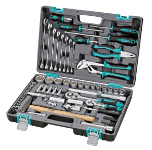 Набор инструмента STELS  76 предметов 1/2", 1/4", Сr-V, 