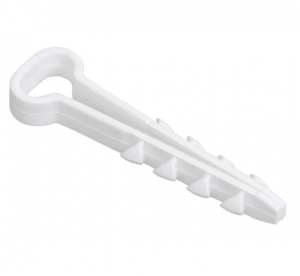 Дюбель-хомут для крепления кабеля  8*5 белый (прямоугольный)