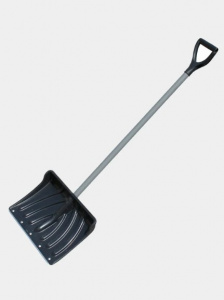 Лопата снеговая 465*340мм, пластм., оц. пл., мет. черен.,V ручка, КРЕПЫШОК
