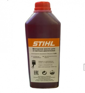 Масло Stihl  1:50  (красное) для 2-х тактных двигателей, 1 л.