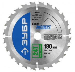 Диск (круг) пильный  ЗУБР "ЭКСПЕРТ" 180*20(24Т)