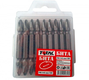 Бита двухсторонняя РН2 (CrV) 65 мм 10 шт TT