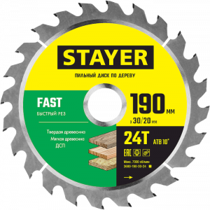 Диск (круг) пильный  STAYER "MASTER"  185*30(24Т)
