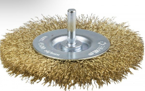 Щетка-крацовка дисковая д/дрели 100 мм проволока витая латунированная стальная
