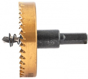 Коронка по металлу HSS 63 мм нитридтитановое покрытие DENZEL