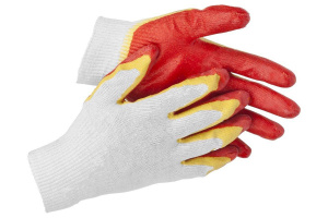 Перчатки х/б STAYER EXPERT-2 с двойным латексным обливом, L-XL