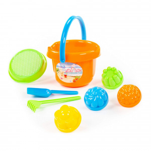 Набор №10 (Ведро большое, ситечко, формочки, лопатка, грабли)