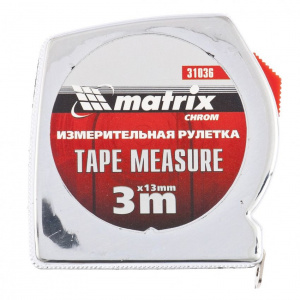Рулетка  3м*13 мм "Matrix" Chrom