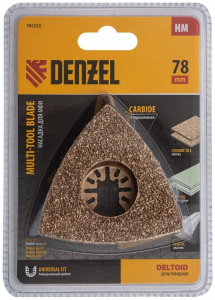 Насадка-лезвие шлифовальная дельтовидная по дереву и плитке HМ 78мм DENZEL