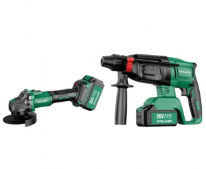 Набор аккумуляторного инструмента STALKER Kit AG20-125 Li BL,RH20 Li BL