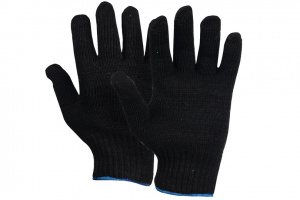 Перчатки х/б Рoссия  90гр. двойные черные